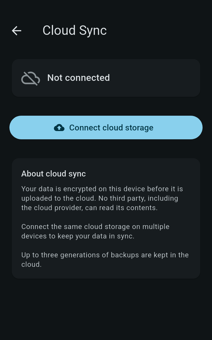 Secret Fort cloud connection screen